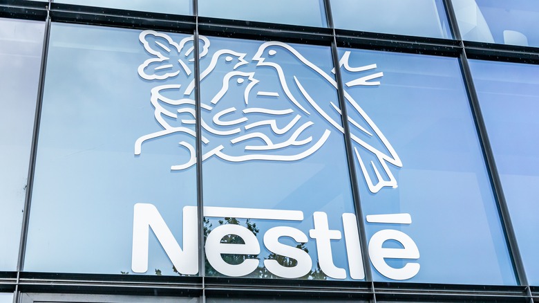 Nestle logo on building 
