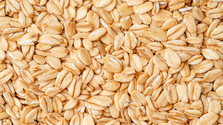 close up of rolled oats