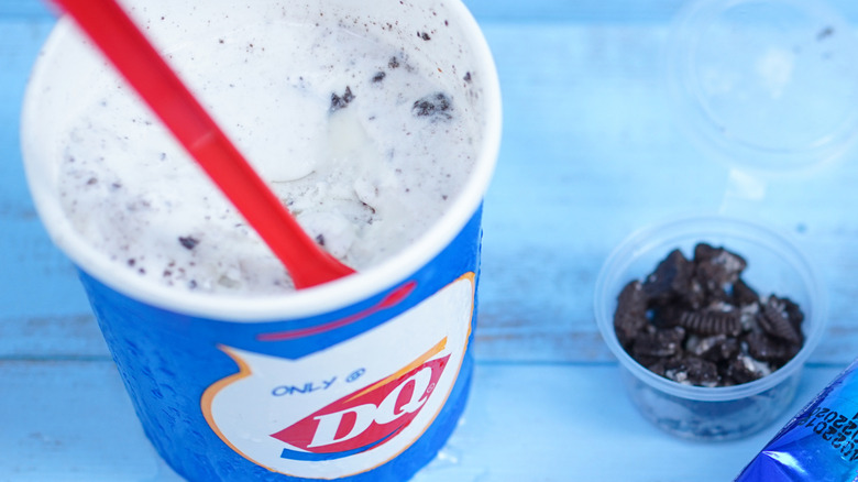 A Dairy Queen blizzard with Oreo pieces