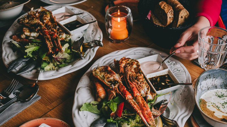 platters served in restaurant