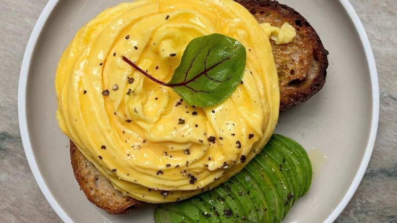 Australian folded eggs with avocado
