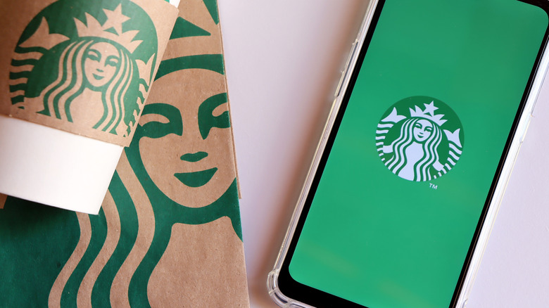 Starbucks cup and phone app