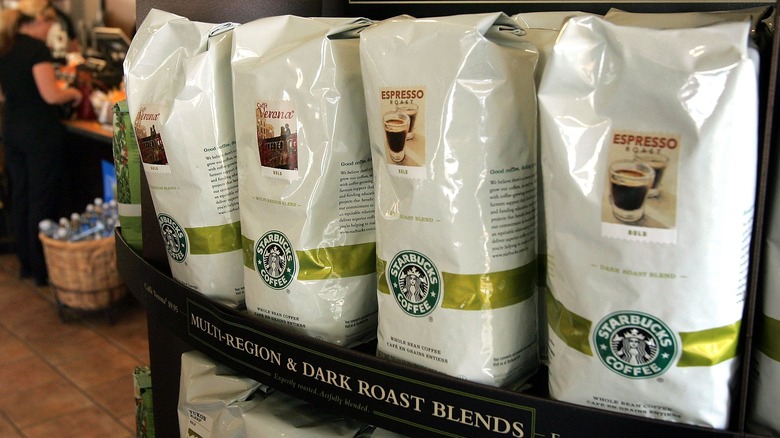 Packaged Starbucks coffee beans