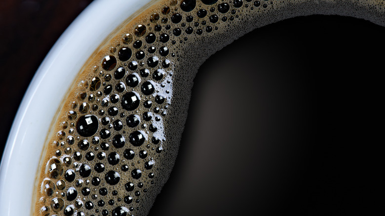 Black coffee close-up