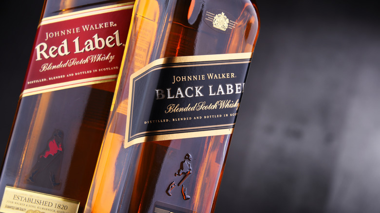 Johnnie Walker whisky bottles