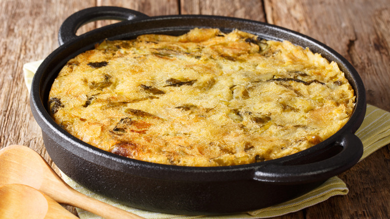 bubble and squeak in cast iron pan