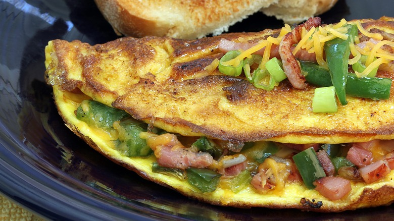 Denver omelet with cheese and scallions