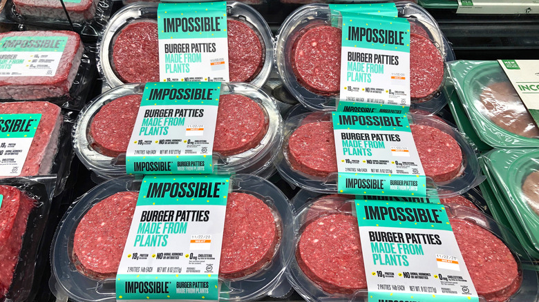 packages of Impossible Burgers