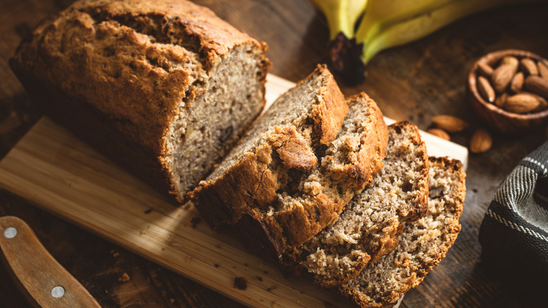 Loaf of homemade banana bread
