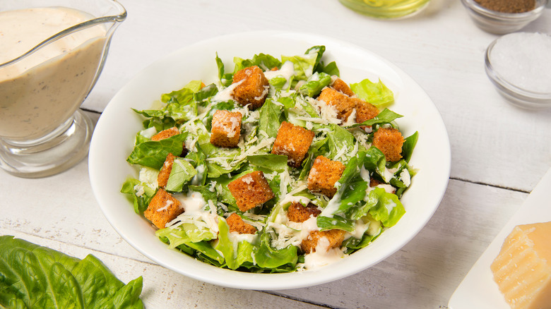 Caesar salad in bowl