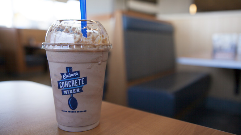 culver's shake on table inside restaurant