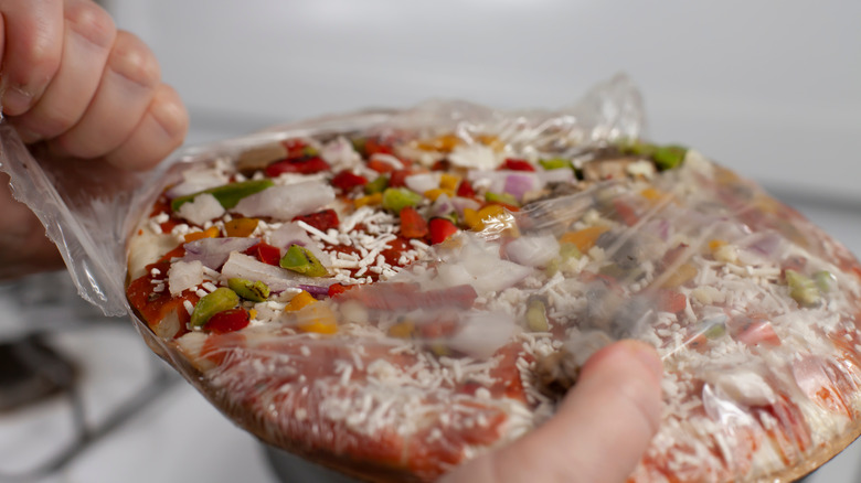 opening frozen pizza