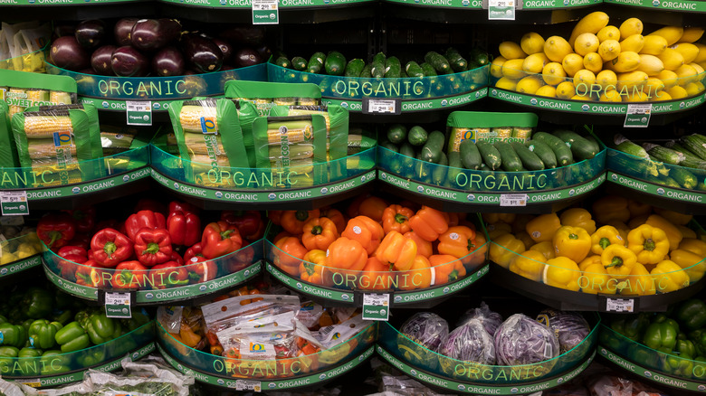 Organic produce at store