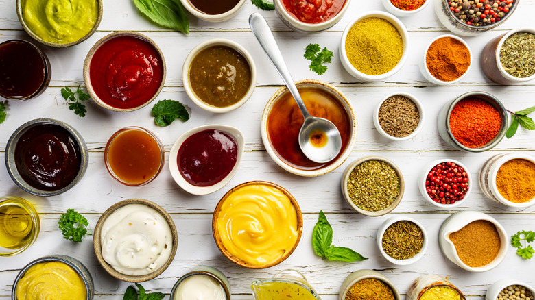 condiments with various spices