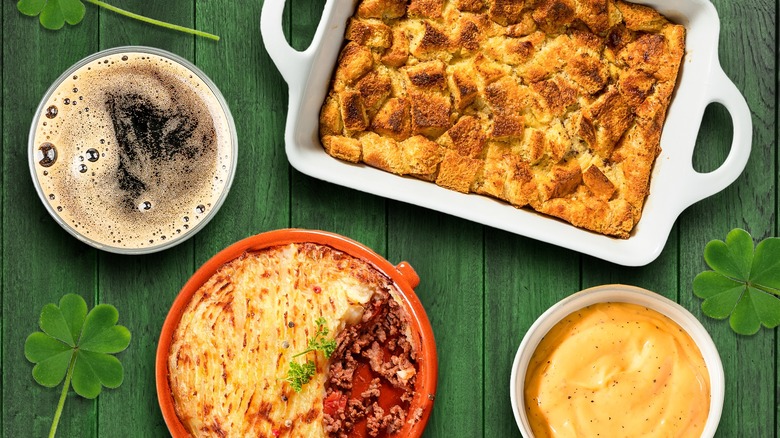 Collage depicting St. Patrick's Day party dishes