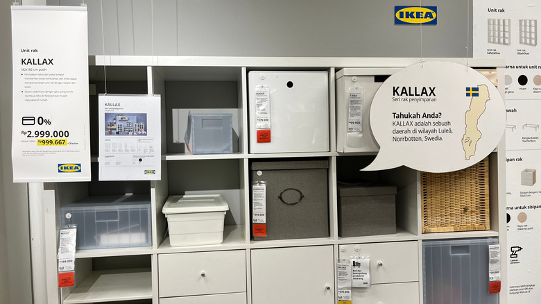 Selection of storage drawers at Ikea