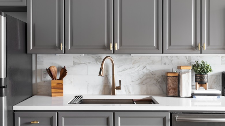 kitchen detail with quartz countertops