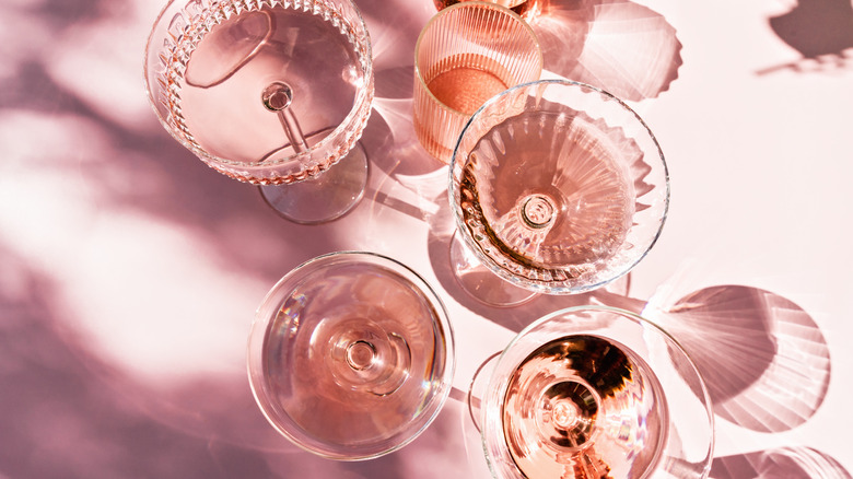 rose wine glasses