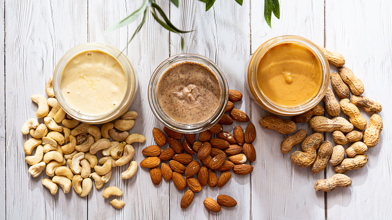 Nut butters in jars