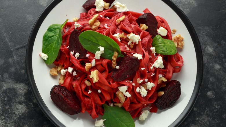 Pasta with beets