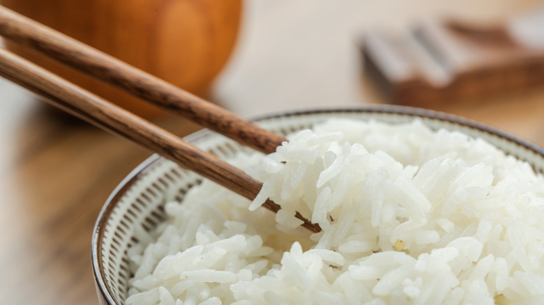 Jasmine rice chopsticks ceramic bowl