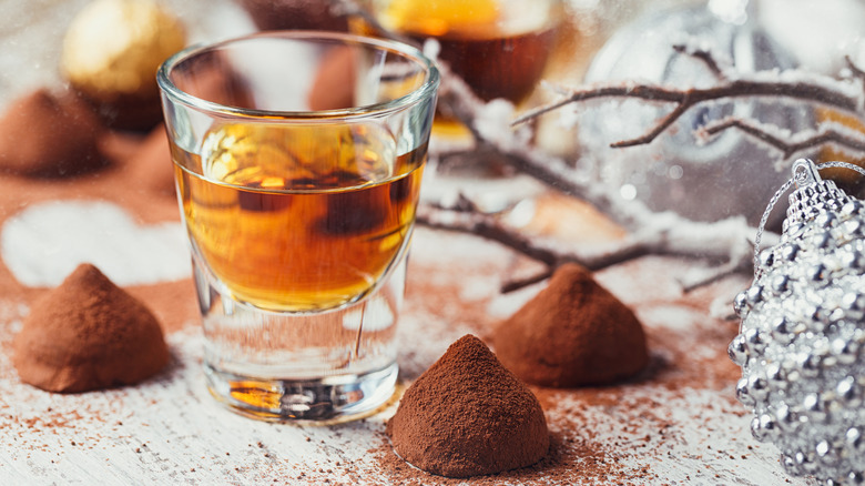Tequila and chocolate truffles 