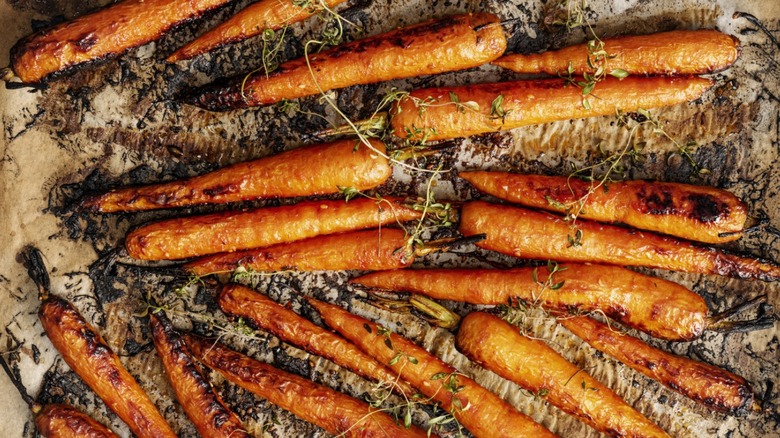 Whole roasted carrots