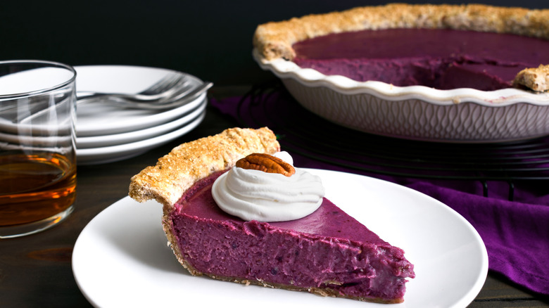 slice of purple sweet potato pie
