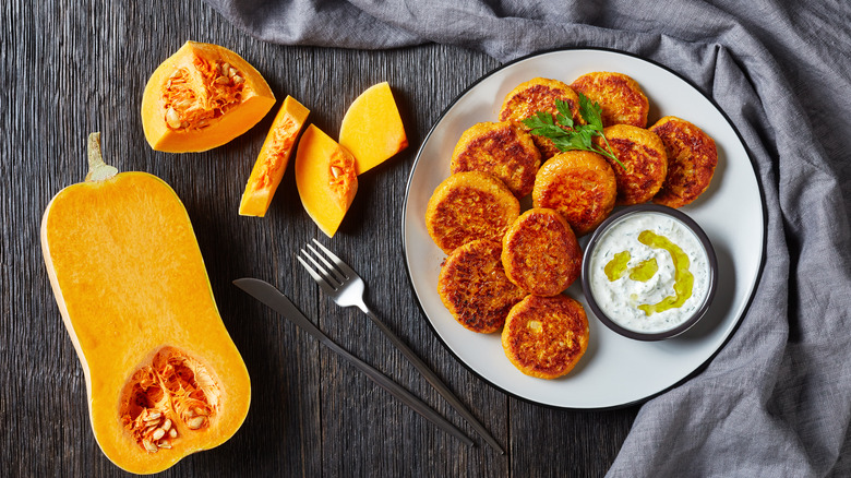 butternut squash fritters with dip