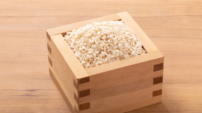Raw koji in decorative wooden box