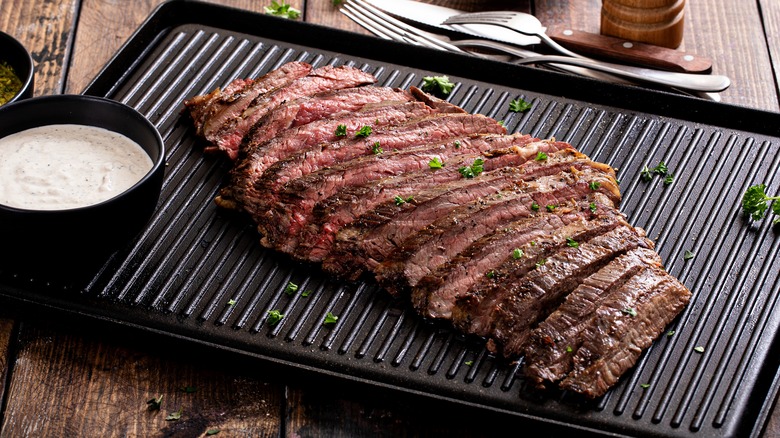 grilled flank steak with chimichurri sauce