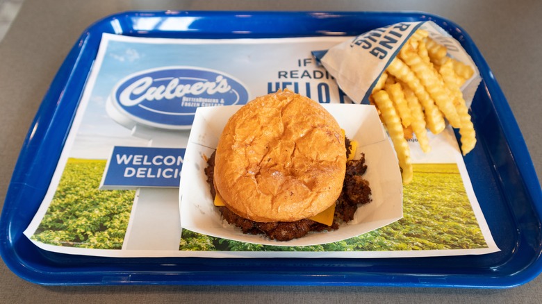 Culver's meal served on tray