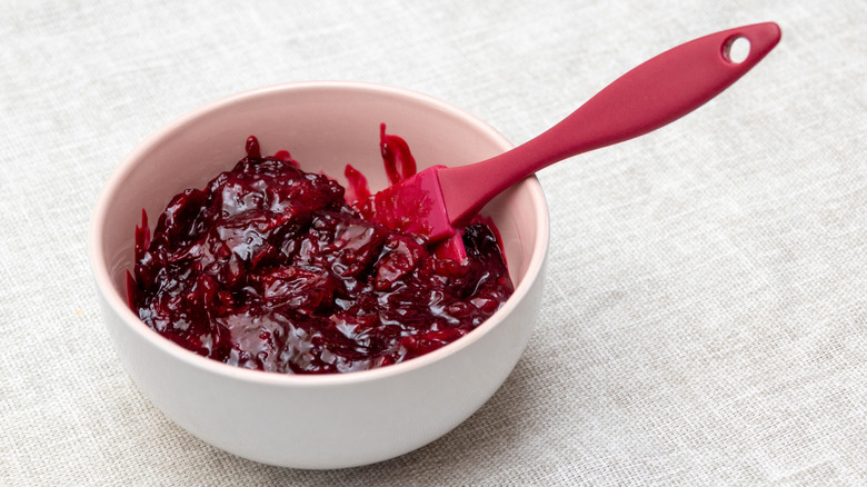 bowl of cherry pie filling