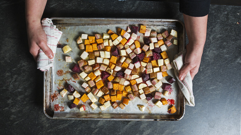 Bacon-Roasted Roots with Rosemary Honey