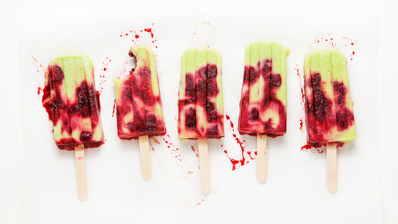 Pineapple, Cilantro and Blackberry Vodka Ice Pops