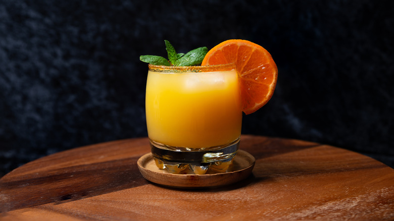Whiskey and orange juice cocktail