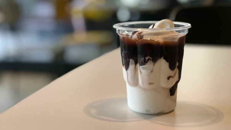 McDonald's chocolate sundae on table