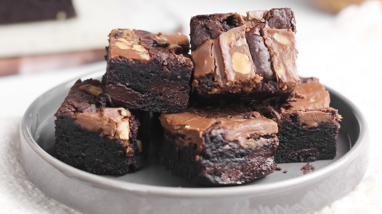 Brownies cut into squares