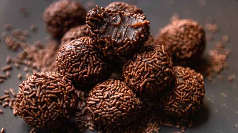chocolate truffles with sprinkles
