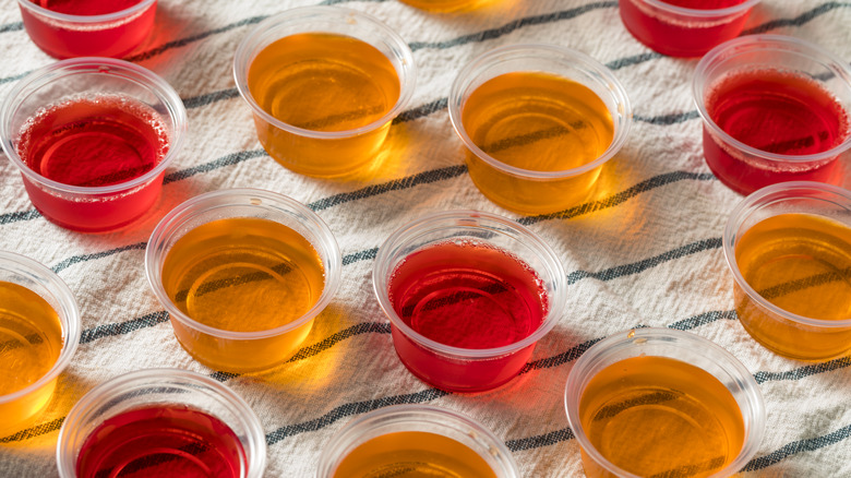 red and orange jello shots