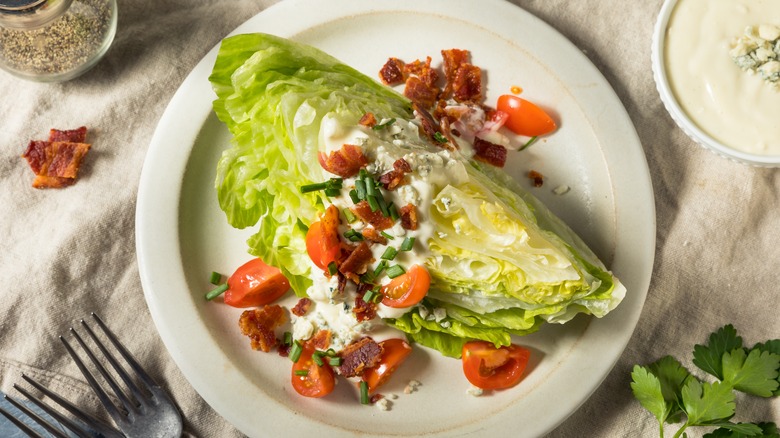 Wedge salad on a plate