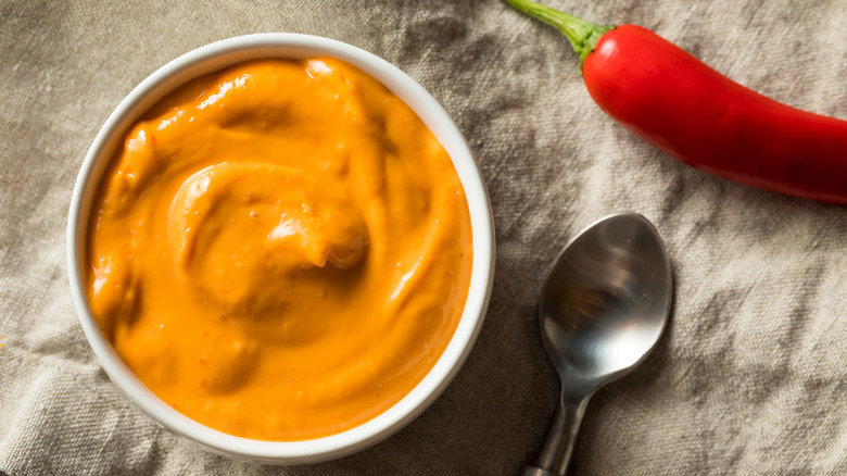diy hot mustard sauce with chili peppers