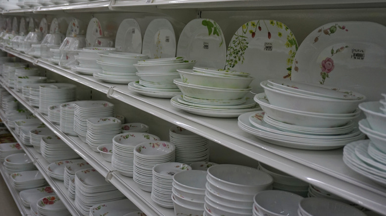 Corelle dishes on display in market