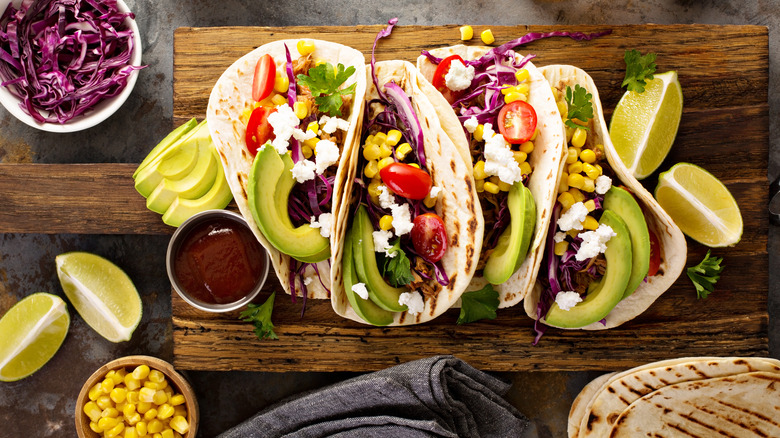 soft shell tacos with vegetables