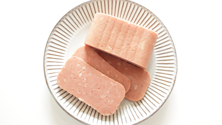 Spam on plate