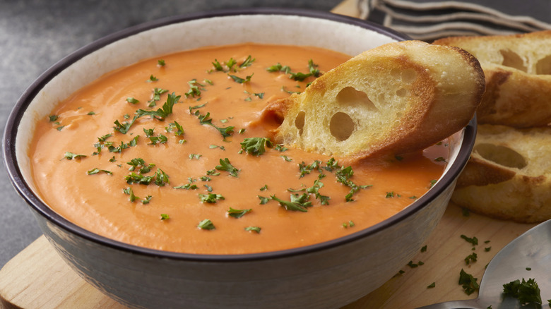 tomato bisque with crusty bread