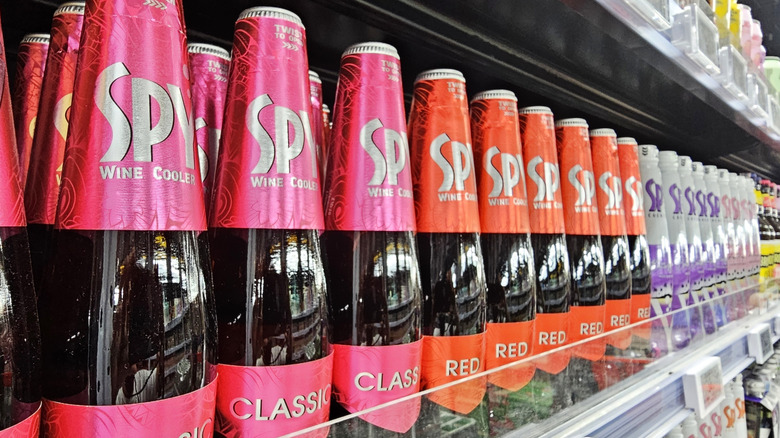 selection of wine coolers at the store