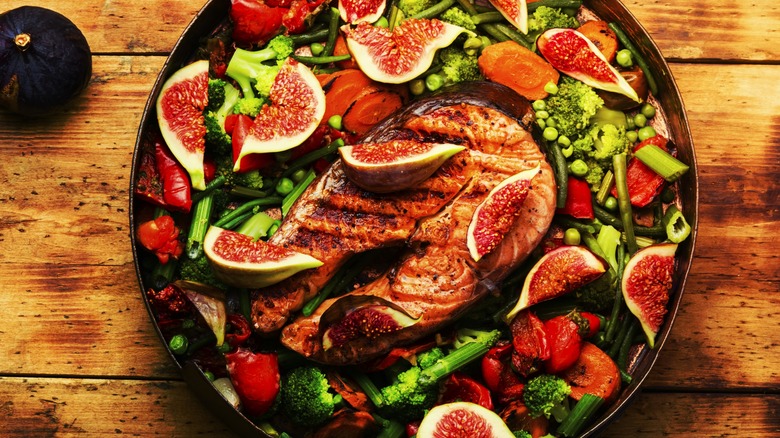 roasted salmon with figs