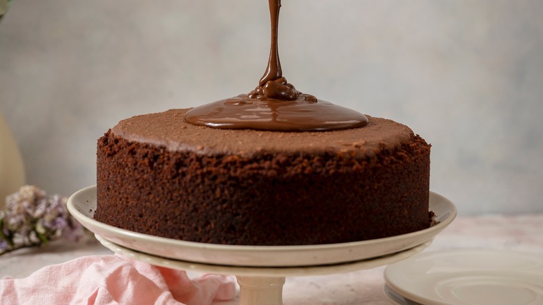 chocolate cake with glaze