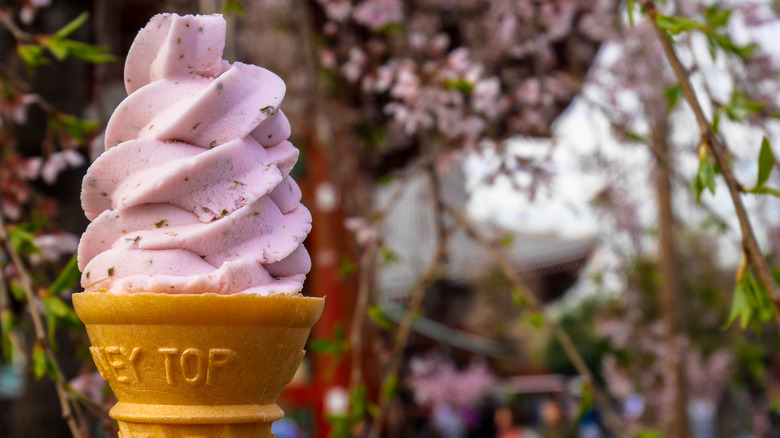 sakura ice cream cone